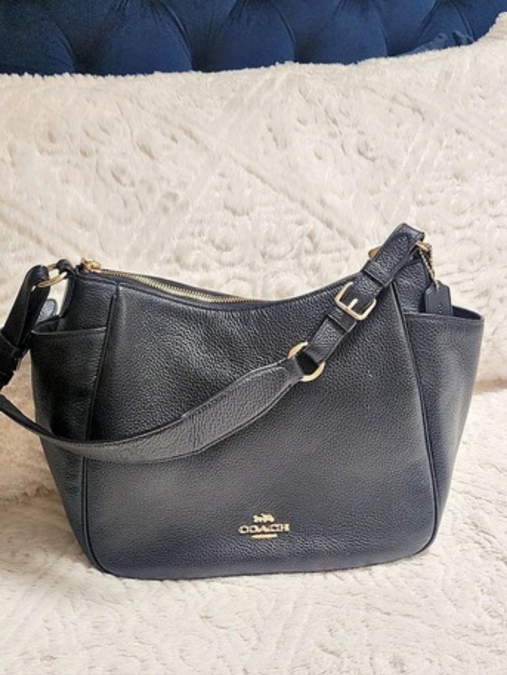 Coach Black Leather Hobo Bag